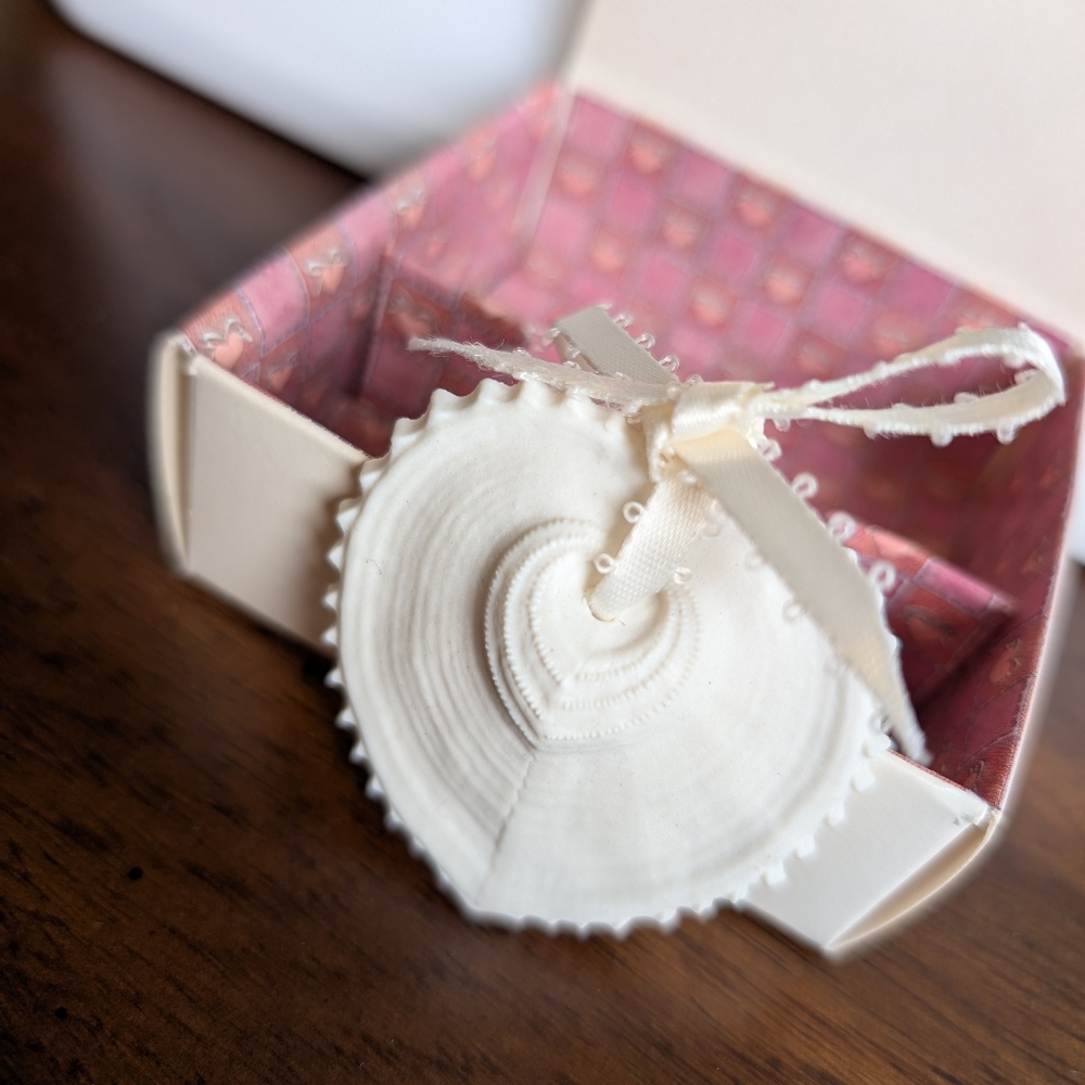 Margaret Furlong White Heart Bisque Porcelain Ornament